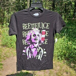 Beetlejuice Men's Size Small 34-36 Black Short Sleeves Graphic T-Shirt New
